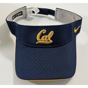 Nike‎ Cal State Men Hat OS Navy Blue Yellow Visor Adjustable Straps Embroidered